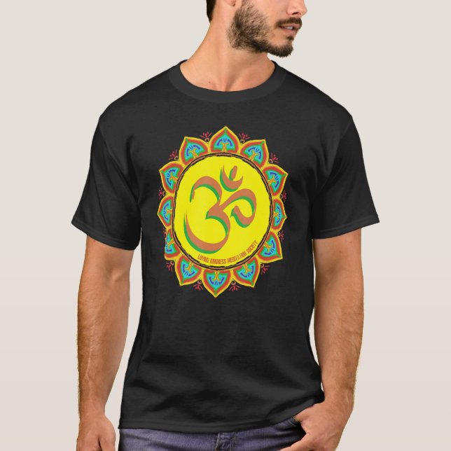 Mindfulness Om Ohm Mandala Buddhism Yoga Meditatio T-Shirt (Front)