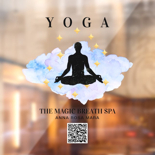 ** Mindfulness Reiki Man Yoga Gold Meditation Window Cling (Sheet 2)