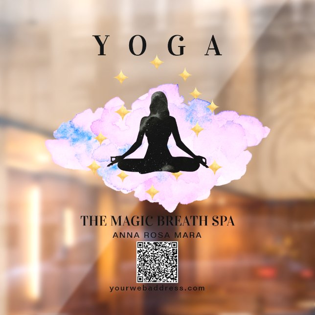 ** Mindfulness Reiki Woman Yoga Gold Meditation Window Cling (Sheet 2)