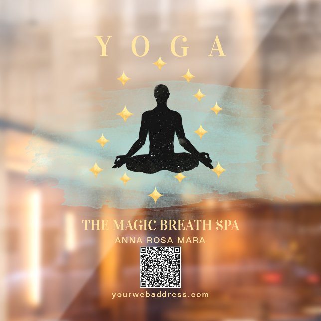 ** Mindfulness Reiki Yoga Man Stars Meditation Window Cling (Sheet 2)