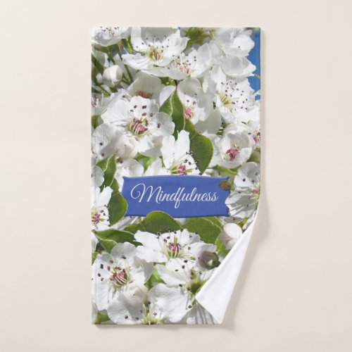 Mindfulness Spring Tree Blossoms Yoga Hand Towel