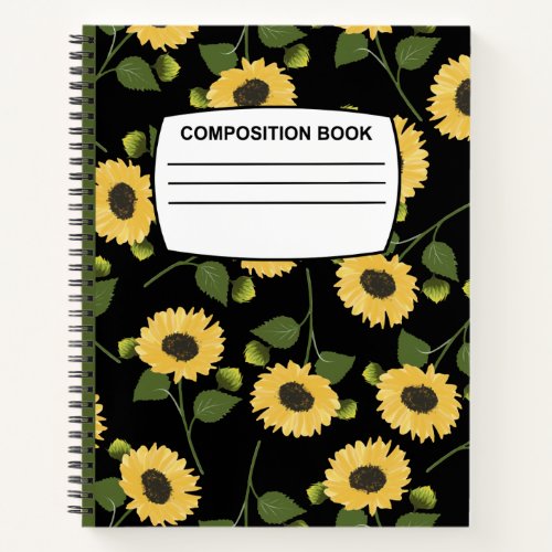 Mindfulness Sunflower composition spiral Notebook