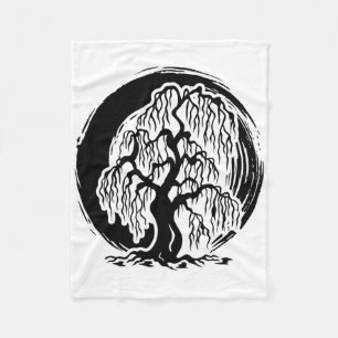 Mindfulness Weeping Willow Tree Meditation Buddhis Fleece Blanket