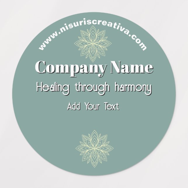 Mindfulness Wellness Consultant Zen  Lotus Teal Labels (Design 1)