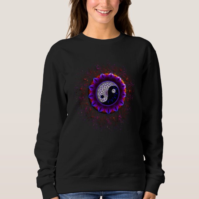 Mindfulness Yin And Yang Cosmic Zen Stylish Yoga W Sweatshirt (Front)