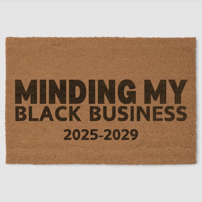 Minding My Black Business Coir Doormat Fiber Doormat (Front)