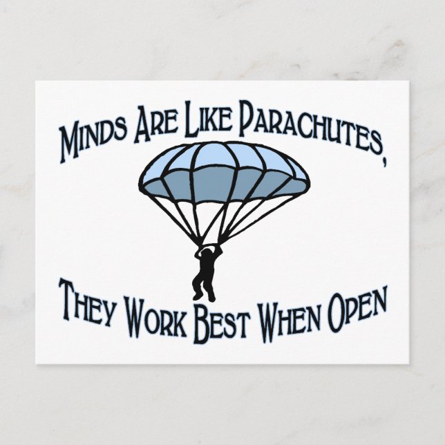 Minds Are Like Parachutes Postcard (Front)
