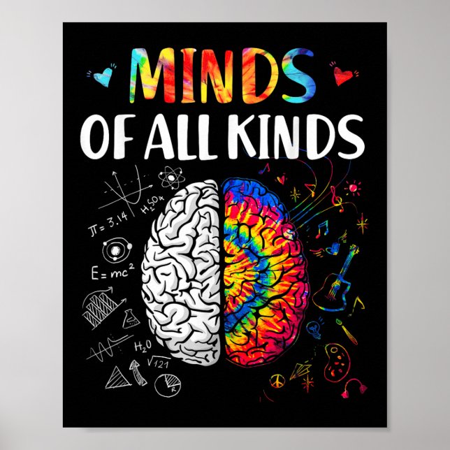 Minds Of All Kinds Neurodiversity Autism Awareness Poster (Front)