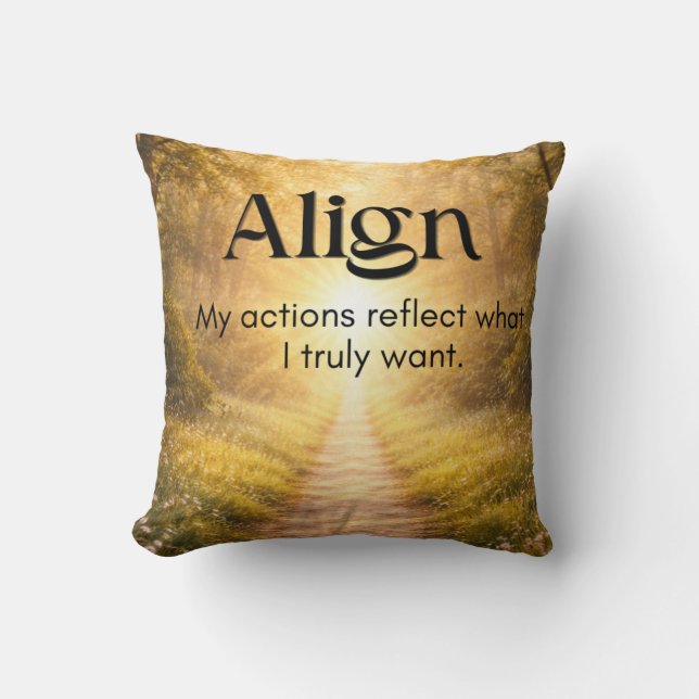 Mindset Affirmation for Home Office Wellness Space Throw Pillow (Front)