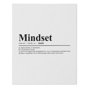 Mindset Definition Motivational Quote Faux Canvas Print