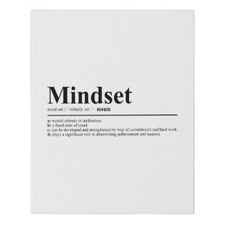 Mindset Definition | Motivational Quote Faux Canvas Print