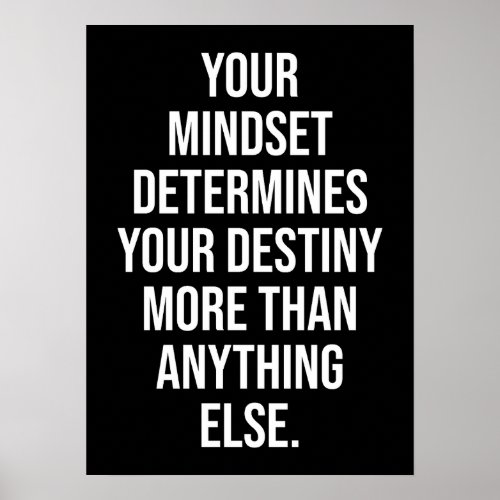 Mindset Determines Destiny Gym Hustle Success Poster