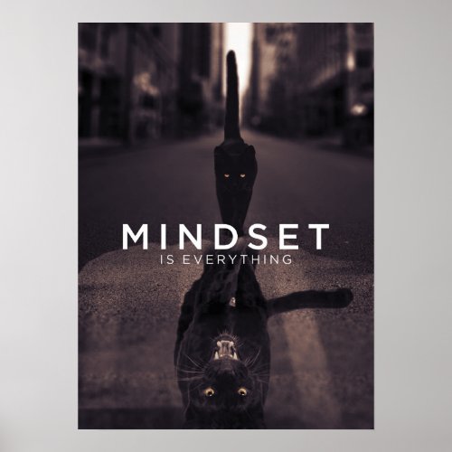 Mindset Is Everything _ Black Cat Panther Water Poster