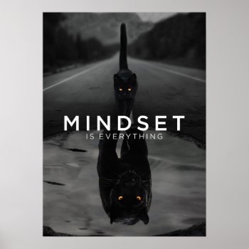 Mindset Is Everything - Black Cat Panther Water Poster by physicalculture at Zazzle