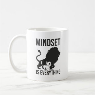 Mindset is Everything - Cat Lion Motivational Coffee Mug