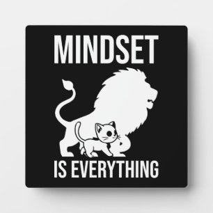 Mindset is Everything - Cat Lion Motivational Plaque