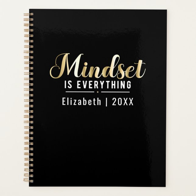 "Mindset is Everything" Gold Inspirational Quote Planner (Front)