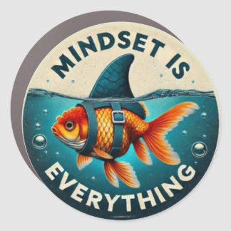 Mindset Is Everything Goldfish Motivational Quote Car Magnet