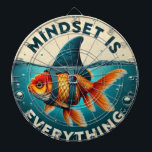 Mindset Is Everything Goldfish Motivational Quote Dart Board<br><div class="desc">Inspirational Mindset Is Everything  Goldfish Shark Motivational Wall</div>
