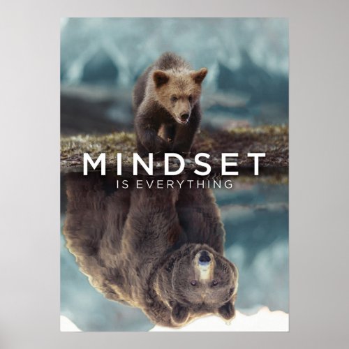 Mindset Is Everything _ Grizzly Bear Motivational Poster