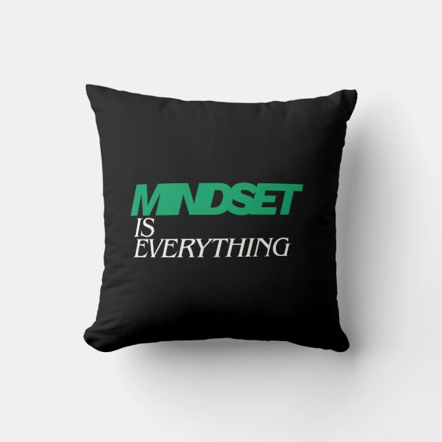 Mindset is Everything, Inspirational, Motivational Throw Pillow (Front)
