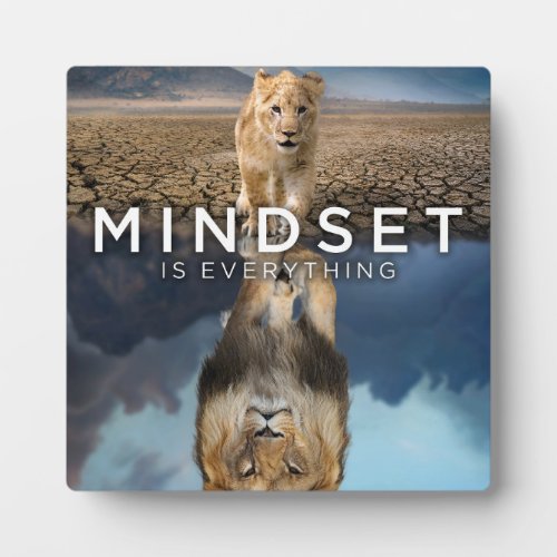 Mindset Is Everything _ Lion Reflection Plaque