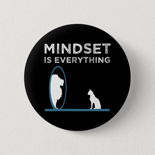 Mindset Is Everything Motivational Quote Button (Front)