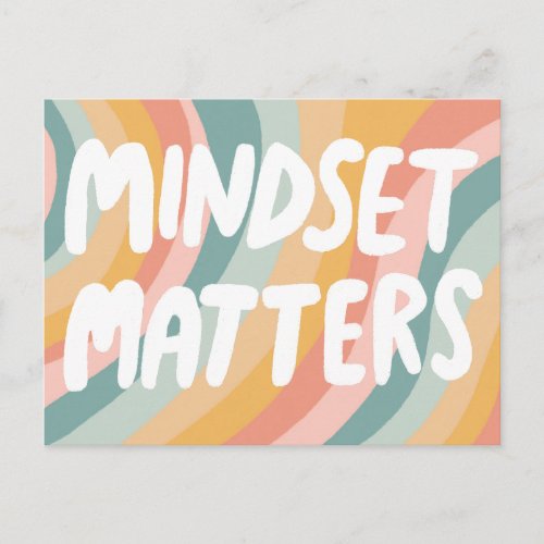 MINDSET MATTERS Colorful Pastel Handlettering Cute Postcard