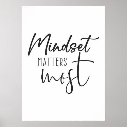 Mindset Matters Most _ Hustle Success Motivational Poster