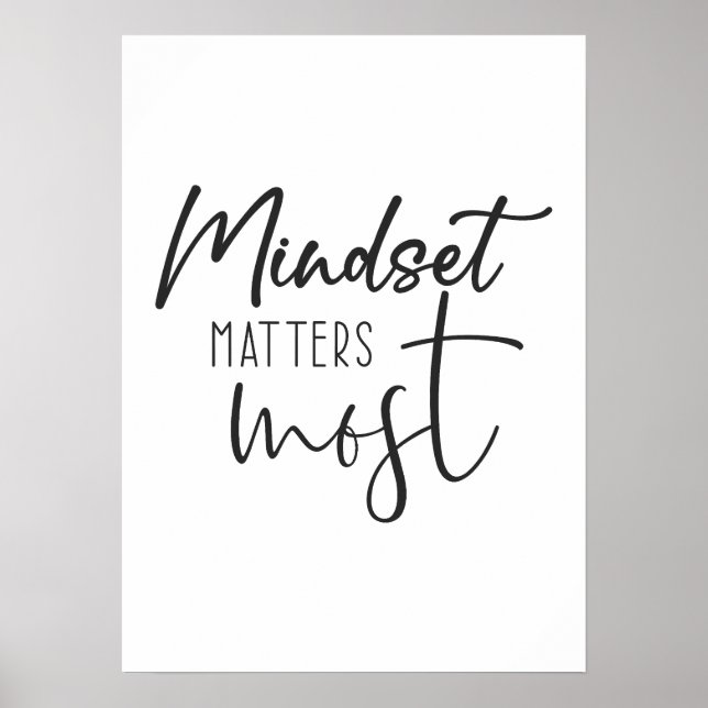 Mindset Matters Most - Hustle Success Motivational Poster (Front)