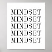 Mindset Typography Black And White Poster | Zazzle