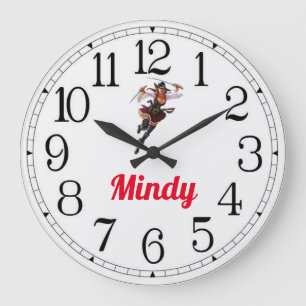 Mindy's Pirate Girl Large Clock