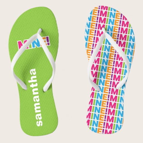MINE! - Colorful Patterned Mismatched Flip Flops