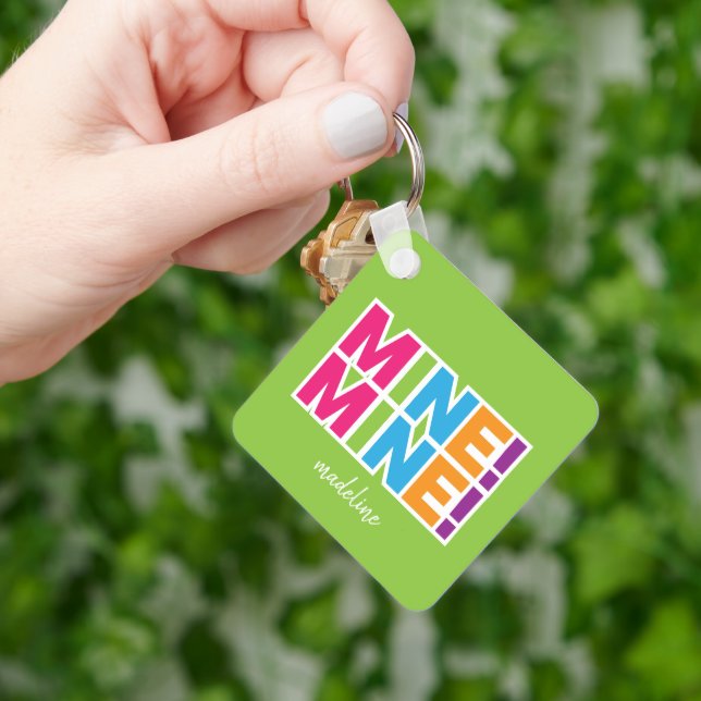 MINE! - Colorful Personalized Keychain (Hand)