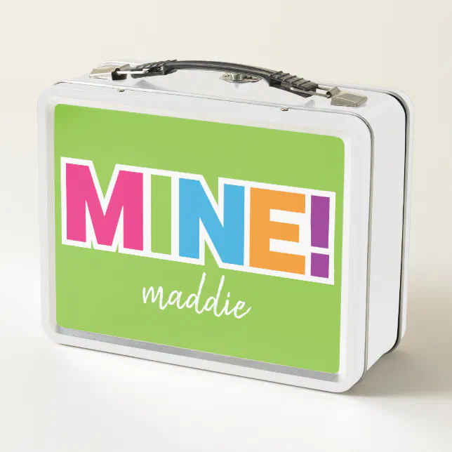 MINE! - Colorful Personalized Metal Lunch Box | Zazzle