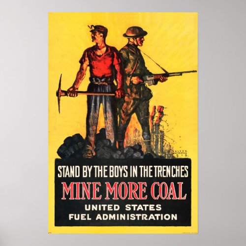 Mine More COAL US Fuel Administration Propaganda Poster