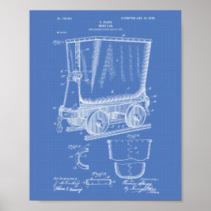 Mine Trolley 1903 Patent Art Blueprint Poster
