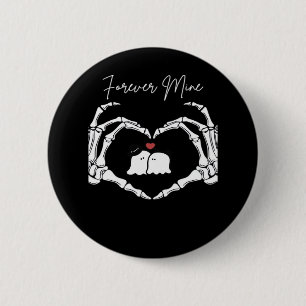 Mine, Valentines Day Classic - Skeleton Hands Hear Button