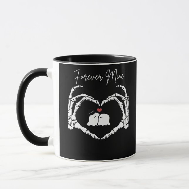 Mine, Valentines Day Classic - Skeleton Hands Hear Mug (Left)