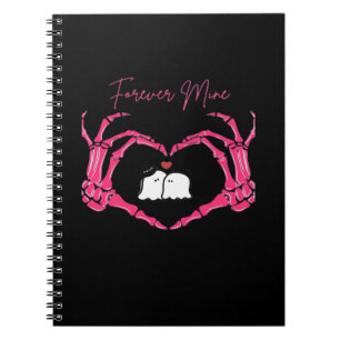 Mine, Valentines Day Classic - Skeleton Hands Hear Notebook