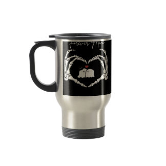 Mine, Valentines Day Classic - Skeleton Hands Hear Travel Mug