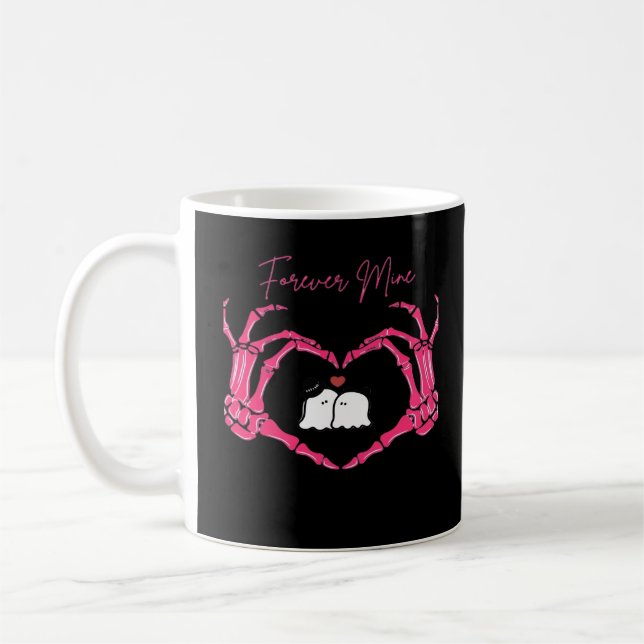 Mine Valentines Day Classic Skeleton Hands Hearts  Coffee Mug (Left)