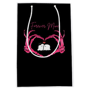 Mine Valentines Day Classic Skeleton Hands Hearts Medium Gift Bag