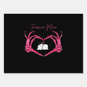 Mine Valentines Day Classic Skeleton Hands Hearts Sign