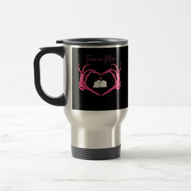 Mine Valentines Day Classic Skeleton Hands Hearts  Travel Mug (Left)
