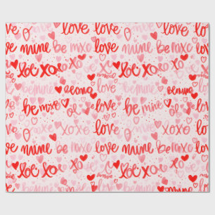 Mine XOXO Love Hand Written Style Wrapping Paper