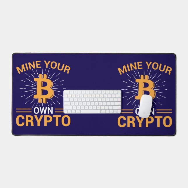 Mine Your Own Crypto Bitcoin Mining, BTC Desk Mat (Keyboard & Mouse)