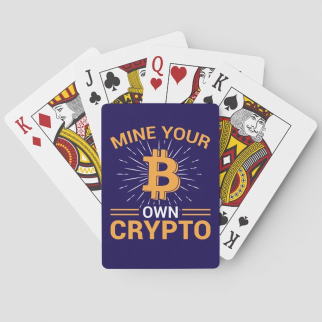 Mine Your Own Crypto Bitcoin Mining, BTC  Poker Cards (Back)