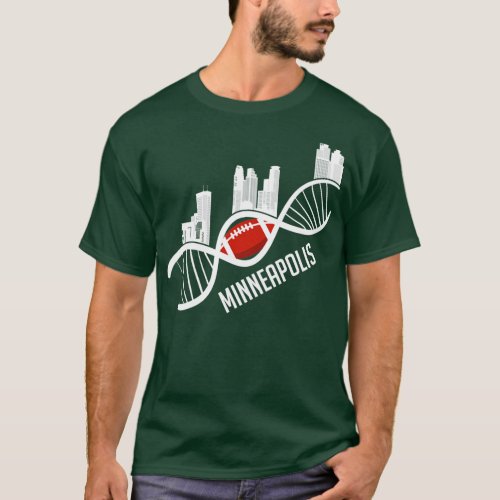 Mineapolis American Football Skyline USA Minnesota T_Shirt