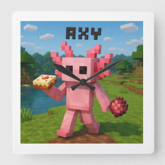 minecraft axy square wall clock